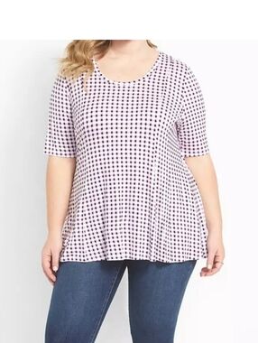 Lane Bryant Pullover Top Women's Size 18/ 20 Purple Fit & Flare Short Sleeve